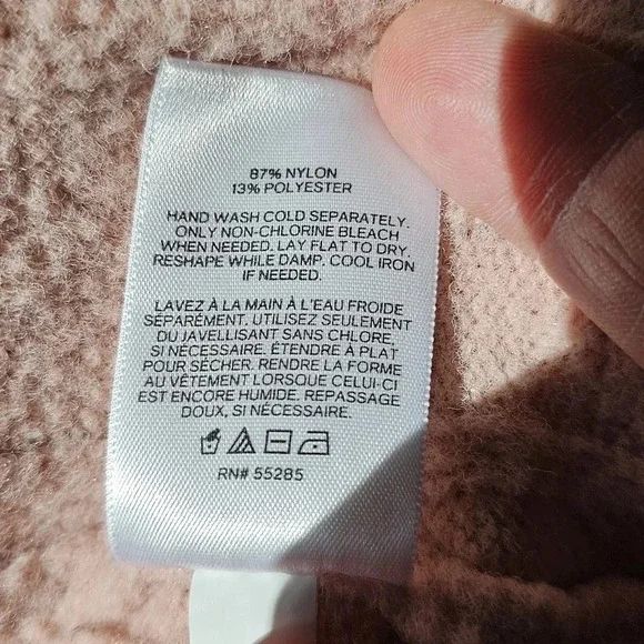 Express Women Medium Sweater Blush Pink Ribbed Knit Mock Neck Elevated Essential - Picture 6 of 6